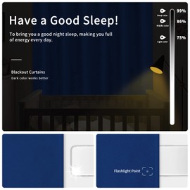 Easy-Going Blackout Curtains for Bedroom, Solid Thermal Insulated Grommet and Noise Reduction Window Drapes, Room Darkening Curtains for Living Room, 2 Panels(46x63 in, Classic Blue)