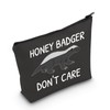 LEVLO Funny Honey Badger Lovers Gifts Honey Badger Don't Care Makeup Bags Wild Animals Travel Case (Badger Don't Care-black)