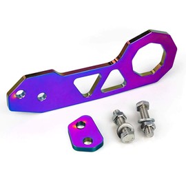 Universal-Abschlepphaken aus Aluminiumlegierung, 25,3 cm, Rennanhängerhaken für Stoßstange, Abschlepphaken, Ring, bunt