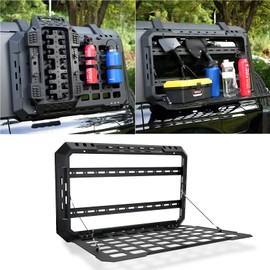 Rear Window Storage Table Molle Panel Flank Kit Rear Foldable Window Shelf for Ford Bronco