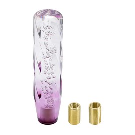 TUCKBOLD Car Gear Knob 20 cm Front Gear Knob Universal for Automatic and Shift Vehicles Acrylic Clear Purple with 2 Adapters 1 Set