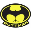 Funny Buttman Superhero Hardhat Helmet Vinyl Sticker Decal - White,