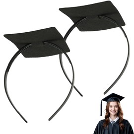 Wanheart Graduation Cap Headband, Adjustable Anti-Fall Hairband for Graduation Cap, Accessories for Graduates, Students, Girls (2Pcs)