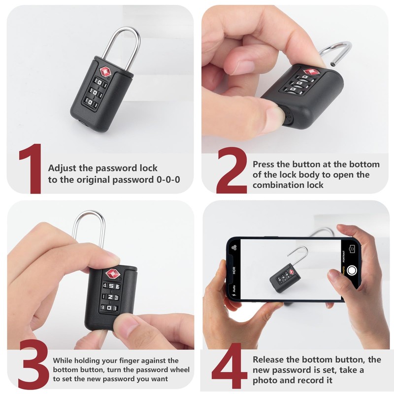 Romon Pack of 2 TSA Luggage Locks, TSA Lock with