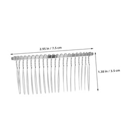 FOMIYES 20pcs Wire Hair Combs: Wedding Veil Side Comb Metal Twist Wire Curved Classic French Styling 20 Teeth Hair Pin Clamp - for Women Girl DIY Bridal Accessories