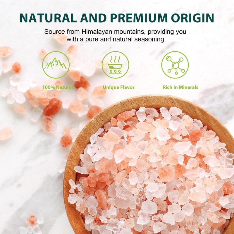 Soeos Coarse Pink Salt, Coarse Grain, 16 oz, Kosher Salt