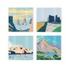Wales Ceramic Coaster Set - UK Welsh Landmarks/Landscapes Square Set