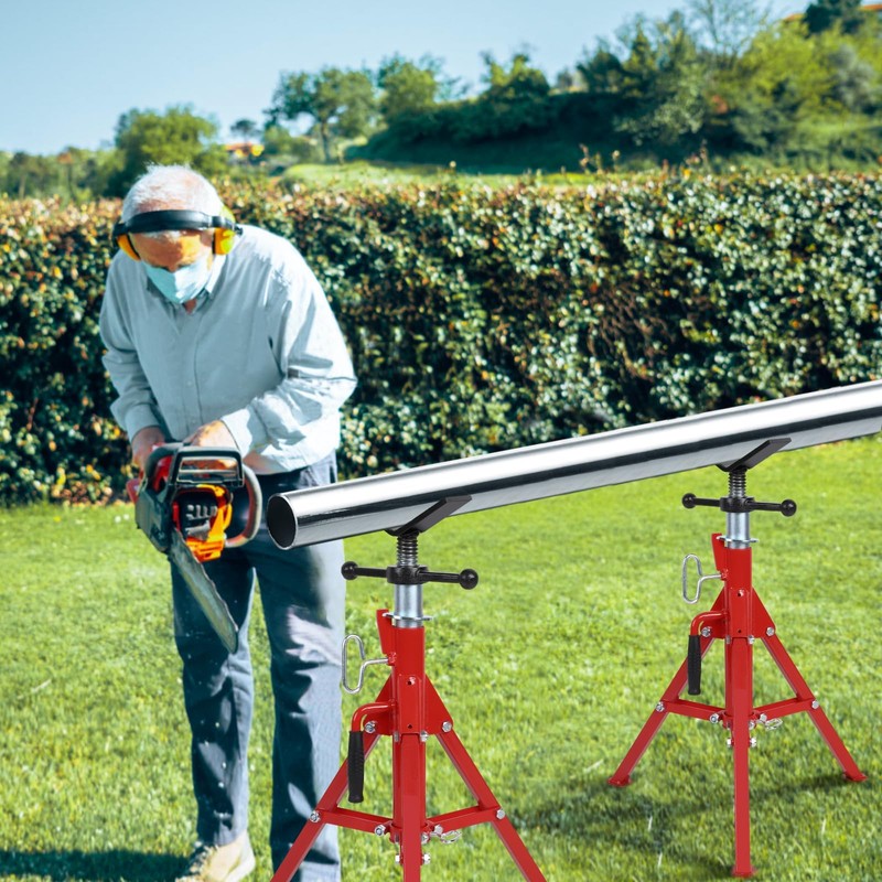 DEXSO V Head Pipe Jack Stand,28-52 Inch Adjustable Height, Foldable