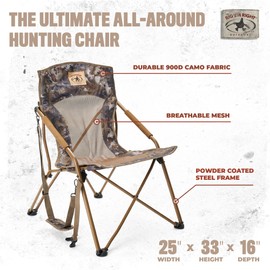 Rig'Em Right Waterfowl CampHunter Hunting Chair with Steel Frame and Carrying Straps, Gore Optifade Timber