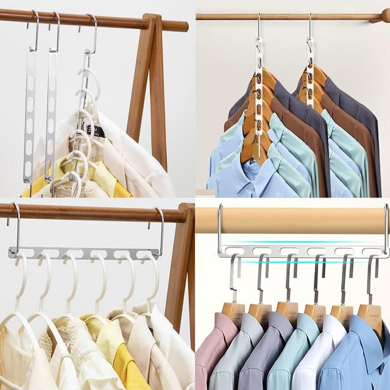 10 PCS Hangers Space Saving Metal Closet Organizers Saver Clothes