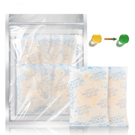 OMECO Silica Gel Bags with Orange Indicator, Silica Gel Sachets Moisture Absorber, Desiccant for 3D Printer Filament, Food, Camera Bags, Drawers, Kitchen Cabinets (50 g x 6 Pieces)