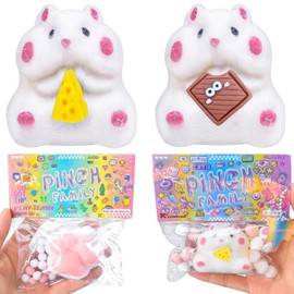 Hamster Fidget Toys, Stress Balls Fidgets Squishy Toys, Kawaii Stress Relief Squeeze Toys Party Bags Fillers for Adults Boys Girls Birthday Party Favors Gifts.