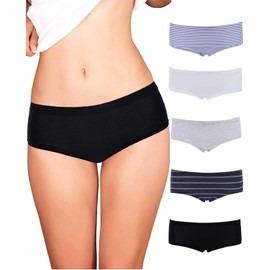 Emprella Womens Underwear Boyshort Panties Cotton/Spandex - 5 Pack Colors and Patterns May Vary (X-Large, Assorted)
