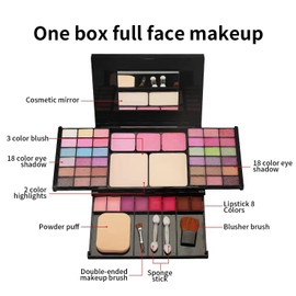 Make Up Set Women Girls - 49 Colour Multi-purpose Makeup Kit, Cosmetic Essential Starter Bundle Include Include Eyeshadow Palette Lipstick Blush Concealer Face Powder Highly Pigmented Makeup Palette