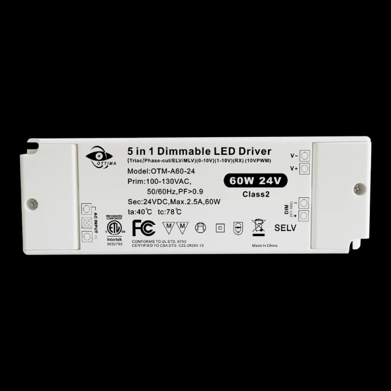 ETL Approved DC24V Triac Dimmable/0-10V/1-10V/10V PWM/Potentiometer 5 in 1 Dimmable