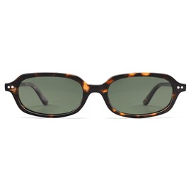 Appassal Retro Rectangle Sunglasses Womens Small Polarized Square Sunnies AP3729,Tortoise/Green