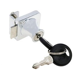 LICTOP 2Set Glass Door Lock Double Door Jewelry Watch Phone Display Cabinets Lock File Book Security Showcase Locks No Drill for 5-8mm Glass Door (407 Double Door Key Alike）