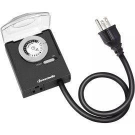 DEWENWILS Outdoor Electrical Outlet Timer Switch Plug in Waterproof Light Timer