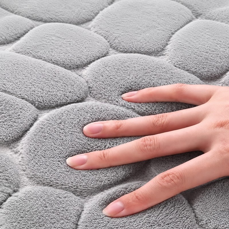 Cobblestone Texture Bathroom Mat for Shower and Sink Areas –