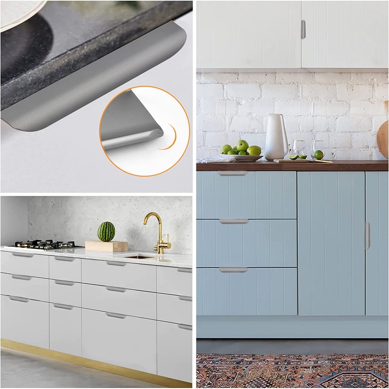 MOROBOR Finger Edge Pull, 8pcs Concealed Handle Modern Style Drawer