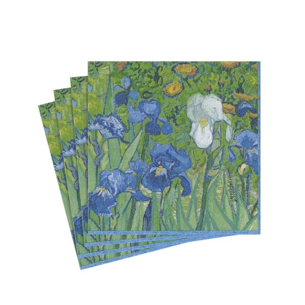 Caspari Van Gogh Irises Paper Cocktail Napkins - 20 Per Package