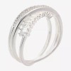 Silver Anillo De Plata Pura Sobre Latón Con Zirconia Cubica