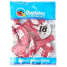 Qualatex 53445, Wild Berry, 18 Sparkle-A-Round Wild Berry Pack of 6 balloons