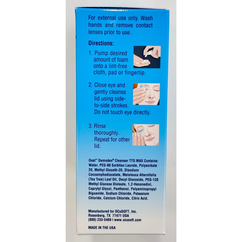오큐소프트 오스트데모덱스 티트리오일 눈꺼풀세정제 TTO MAX 티티오맥스, 50ml, 2개 OcuSoft