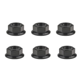 Wanyifa Titanium DIN6923 M5 M6 M8 M10 M12 M14 M16 Hex Flange Nuts Pack of 6 (M8 Pitch 1.25mm, Black)