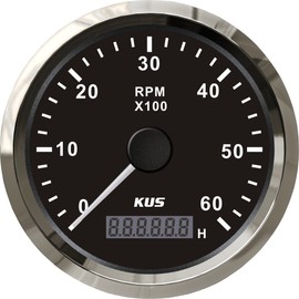 KUS Speedometer Cable with Hour Counter 6000RPM 85mm 12V/24V with Backlight (Black) Speedometer Display KUS with Hour Counter 6000RPM 85mm 12V/24V with Backlight (Black)