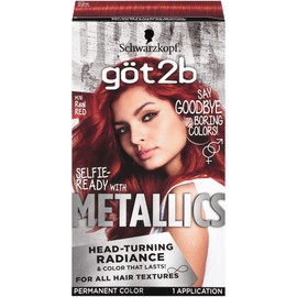 Got2b Metallic Permanent Hair Color, M76 Real Red