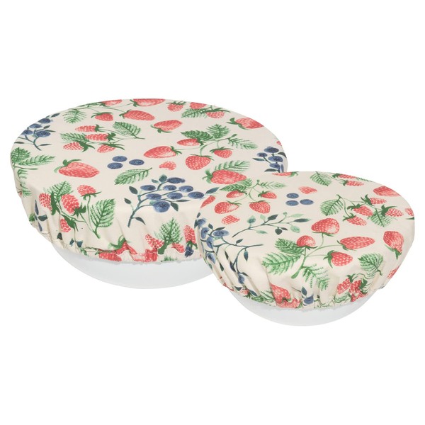 Now Designs Cotton Bowl Covers, Set of Two, Berry Patch (2023011)