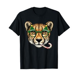 Christmas Tree Sunglasses Cheetah Candy Cane Mens Womens T-Shirt