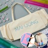 Abbylike 28"x9" Mahjong Bag for Mahjong Accessories,Beige,Canvas