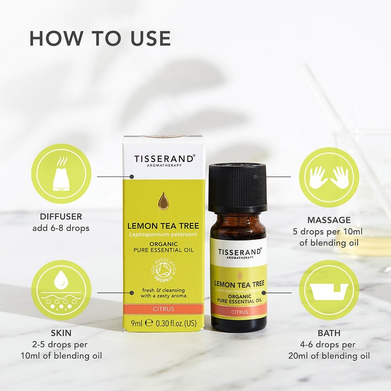 Tisserand Aromatherapy Lemon Tea-Tree Organic Essential Oil 9 ml