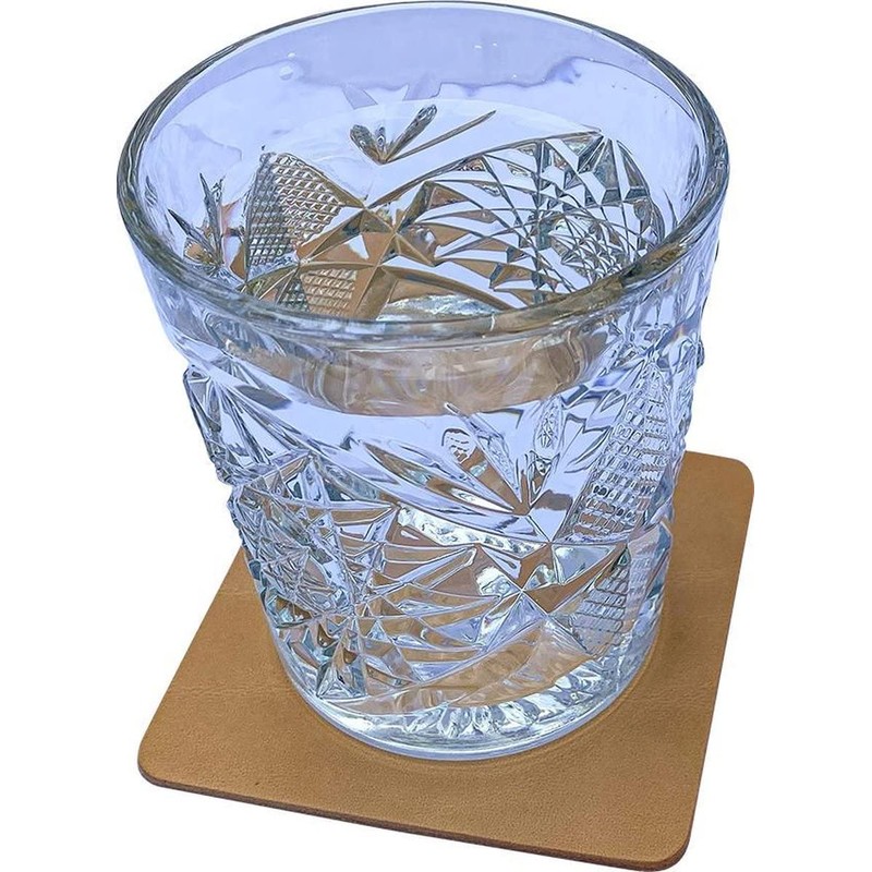 Brute Strength - Full grain leather coasters - Natural -