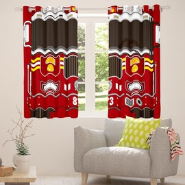 Cortinas con impresión 3D de camión de bomberos para niños y adultos, tratamiento de ventana de bomberos, color negro y rojo, cortinas de ventana de coche de bomberos, cortinas de camión de bomberos, vehículo de lucha contra incendios, decoración de dorm