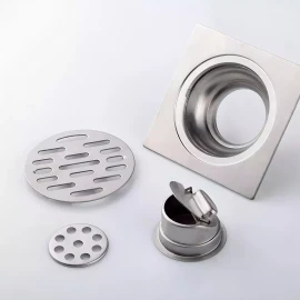 CNX Coladera Resumidero Cuadrado 4'' Cromado Trampainsectos Meer