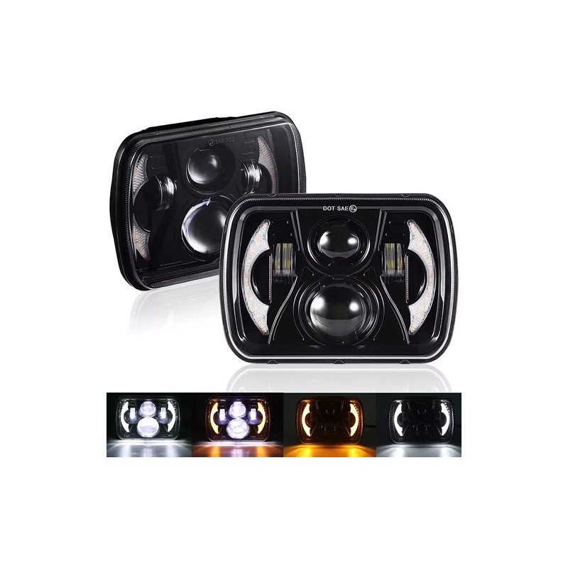 Unbranded DOT Approved Pair 200W 5x7" 7x6 LED Headlights for