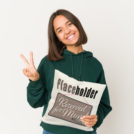 speecheese Reserved for Mum! Placeholder Cushion for Mother Reserved for Mama! Decorative Cushion as a Practical Place Holder for Sofa, Bed and Couch to Keep Mommy Stammplatz Clear