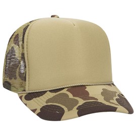 OTTO Wholesale 12 x Cap Camouflage 5 Panel High Crown Mesh Back Trucker Hat (051805 - Kly/Lt.Lod/Kly) (OSFM - Adult)