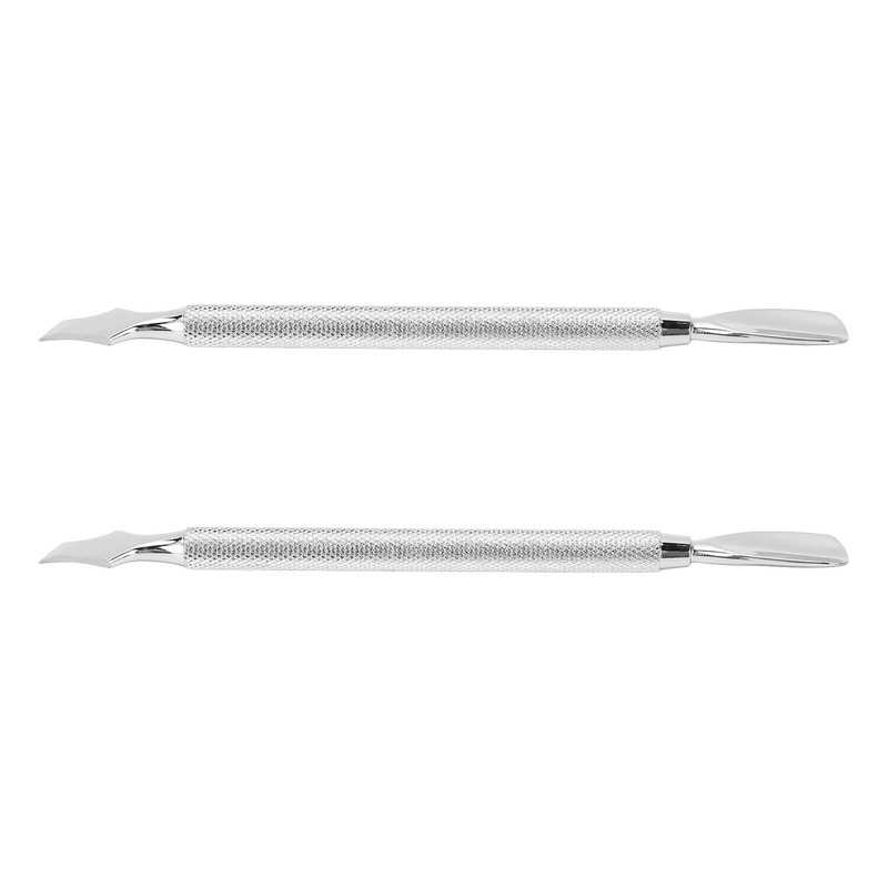 2Pcs Dual Ended Cuticle Pusher Stainless Steel Multipurpose Portable Cuticle