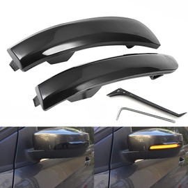 dunxunn Smoked Lens LED Side Mirror Turn Signal Light Sequential Blinker Indicator Lamp Assembly Compatible with Ford Focus MK3 2012-2018, Kuga Escape 2013-2018, C-Max 2015-2018