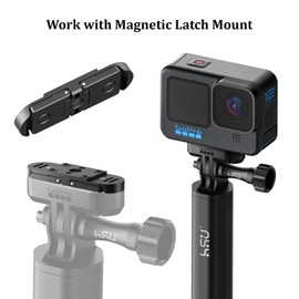 HSU Replacement Folding Fingers Compatible with GoPro Hero 12/11/10/9/8 Black/Go Pro Max, Replacement Adapter Mount with 1/4 Tripod Connector Port (Not for Go Pro Hero 13)