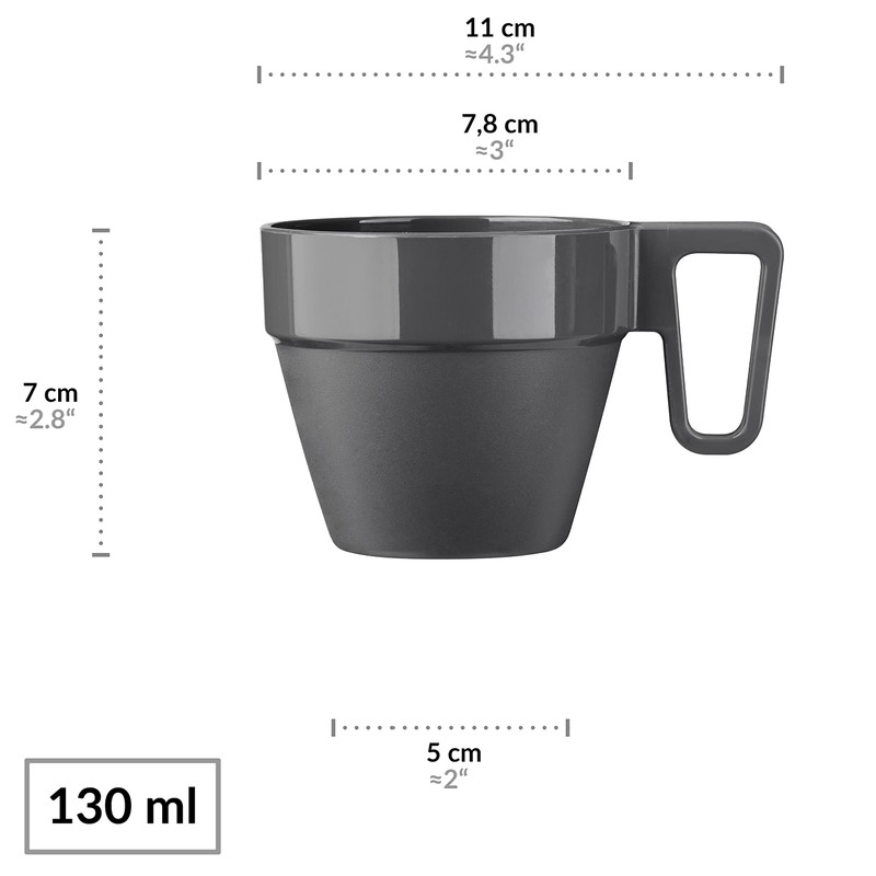 Grizzly Reusable Cups Set, 30 Reusable Plastic Coffee Cups, Stackable,