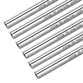 FITOK 316/316L Stainless Steel Seamless Tubing 1/4" OD × 0.065" Wall × 40" Length Tube Annealed ASTM A269 (6pcs)