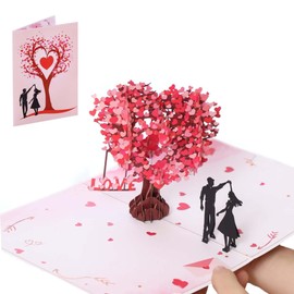 3D Heart-shaped tree stereo greeting card with Envelope - Handcrafted Pop Up Design Romantic Greeting Card for Anniversary, Wedding, Valentine's Day，20x15cm