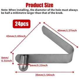 24 Pieces Kayak Paddle Push Snap Clips, Stainless Steel Push Button Clip Kayak Paddle Spring Clip Tent Pole Clips Stainless Steel Kayak Paddle Snap Kayak Spring Clips for Tents Kayak Paddle Tent Pole