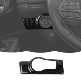 RT-TCZ - Panel de botón de fibra de carbono para faros delanteros, accesorios interiores compatibles con Dodge Durango 2022 2023