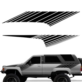 Factory Crafts OEM Style Stripes Side Graphics Kit Vinyl Decal Wrap Compatible with Toyota 4Runner 1987-1988 - Matte Black